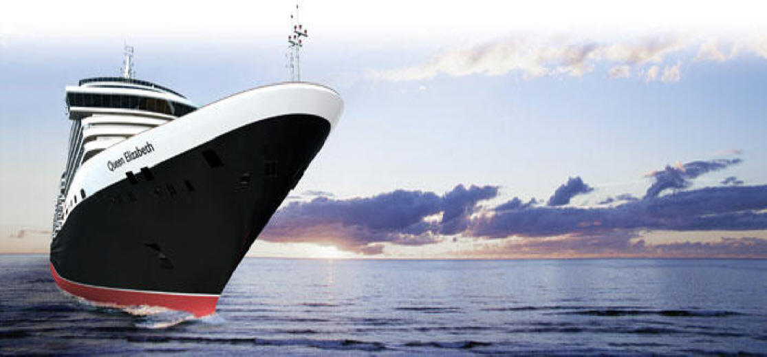 Cunard Queen Elizabeth at sea